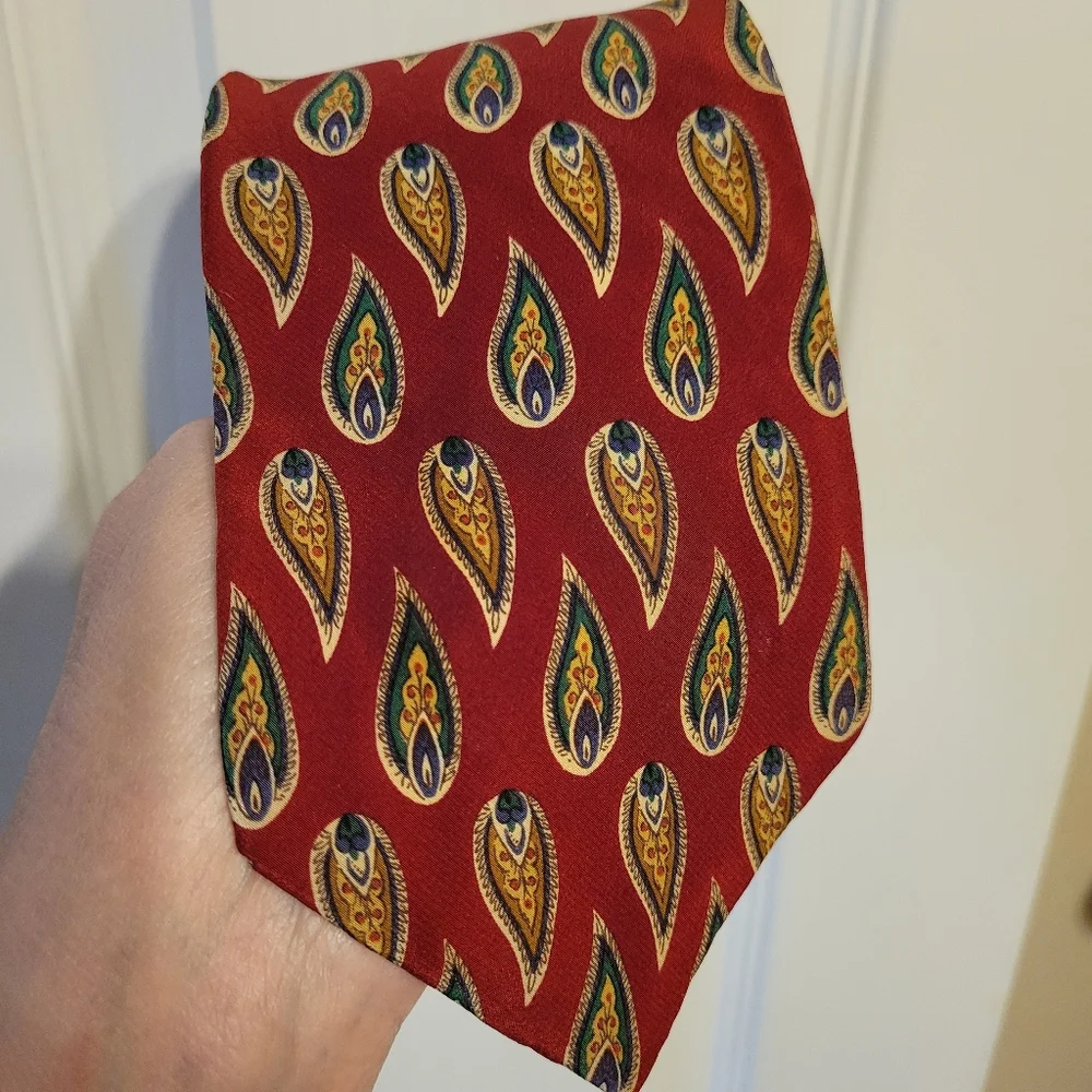 CHAPS Ralph Lauren Paisley Silk Necktie ~ USA ~ Retro Preppy Y2K Unisex ~ GUC